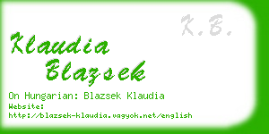 klaudia blazsek business card